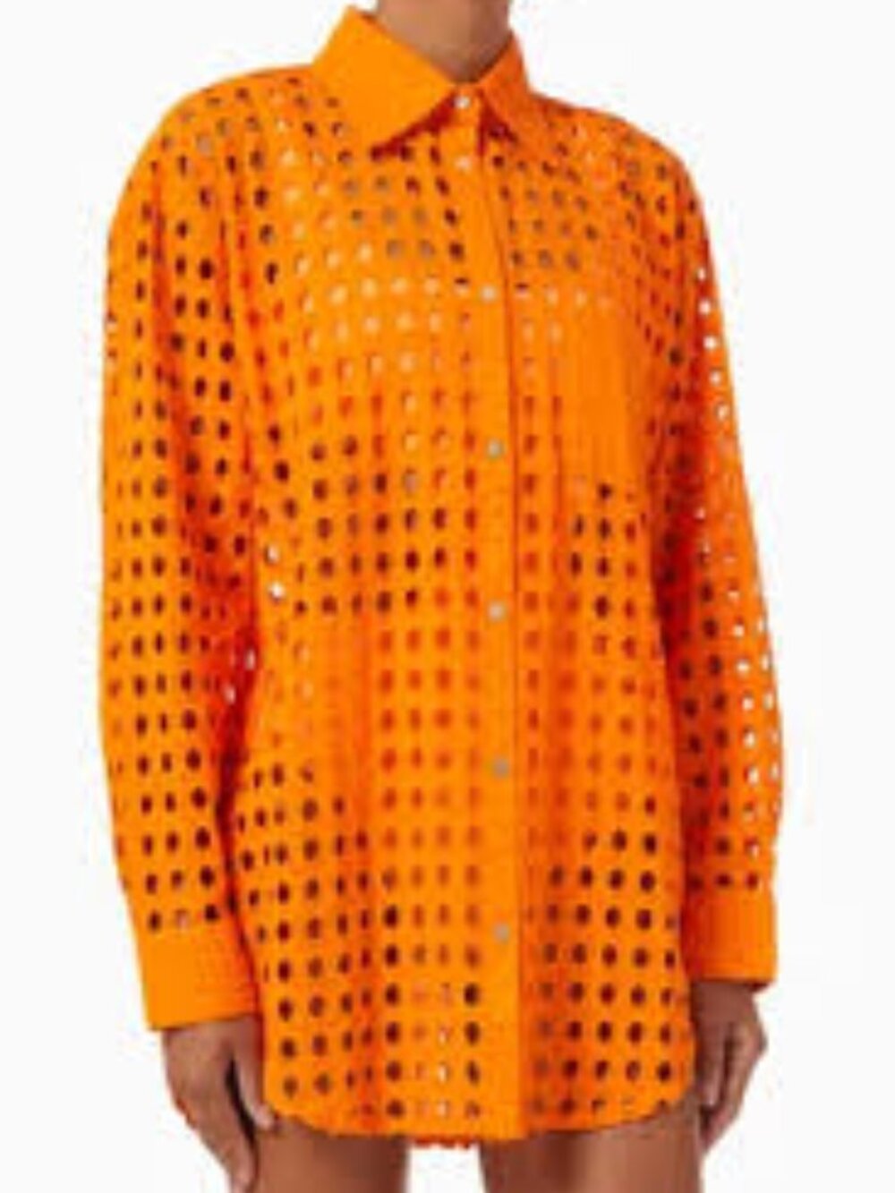 Solid & Striped Eyelet Oxford Tunic in Orange